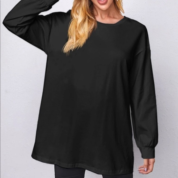 Black long sleeve oversized shirt - Picture 1 of 3